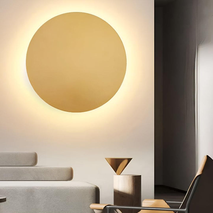 Round Wall Lamp Minimalistic with LED Halo Effect