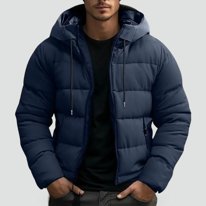 Warm Padded Puffer Winter Jacket with Hood for Men