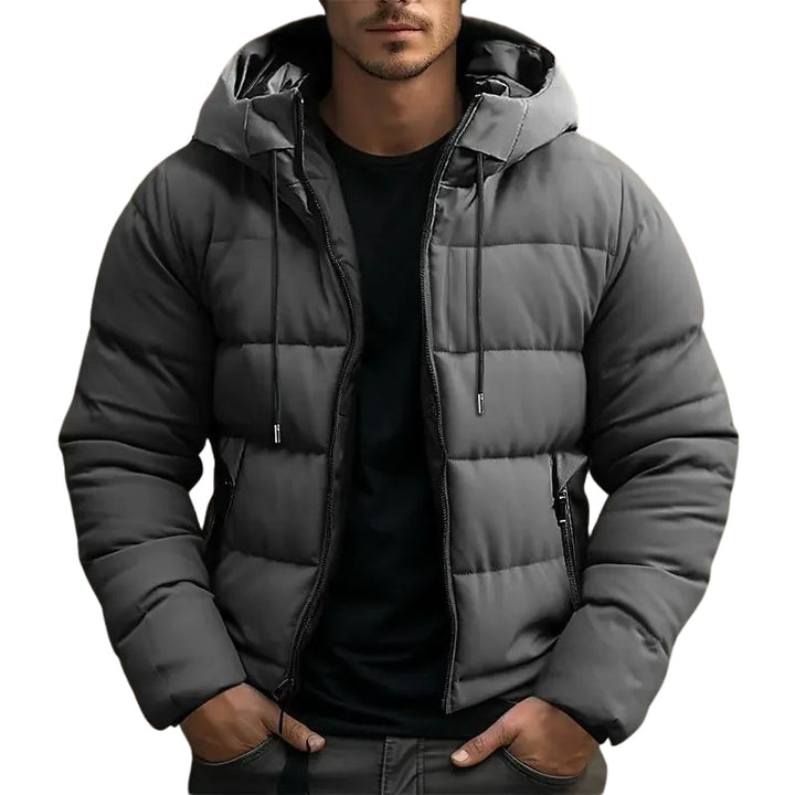 Warm Padded Puffer Winter Jacket with Hood for Men