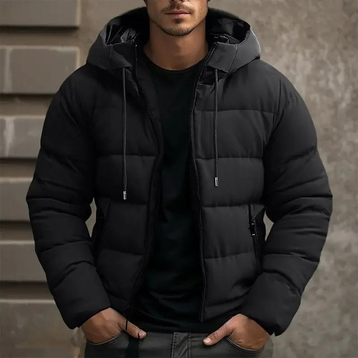 Warm Padded Puffer Winter Jacket with Hood for Men