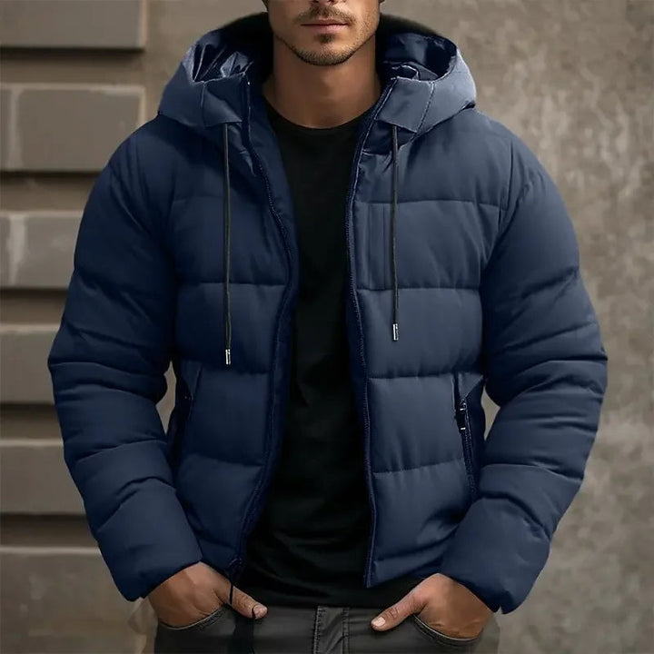 Warm Padded Puffer Winter Jacket with Hood for Men
