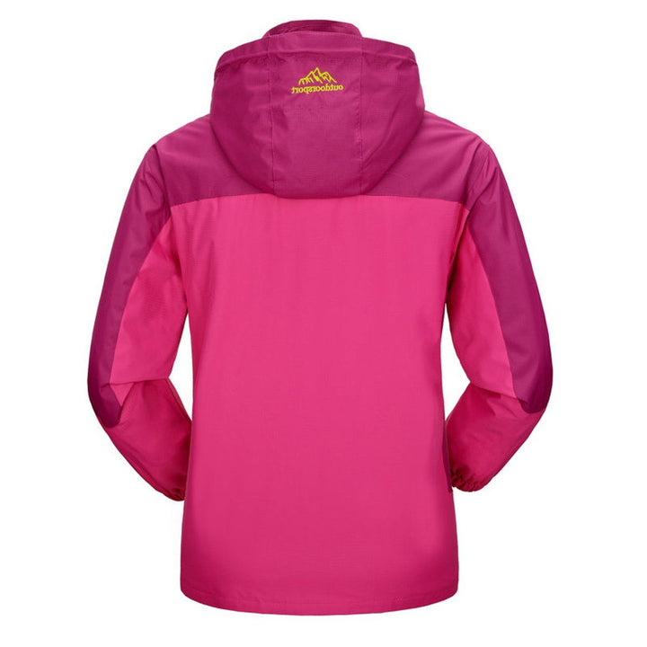 Waterproof Hiking Jacket with Hood for Women
