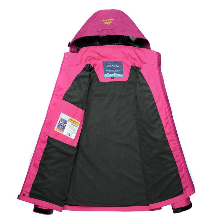 Waterproof Hiking Jacket with Hood for Women