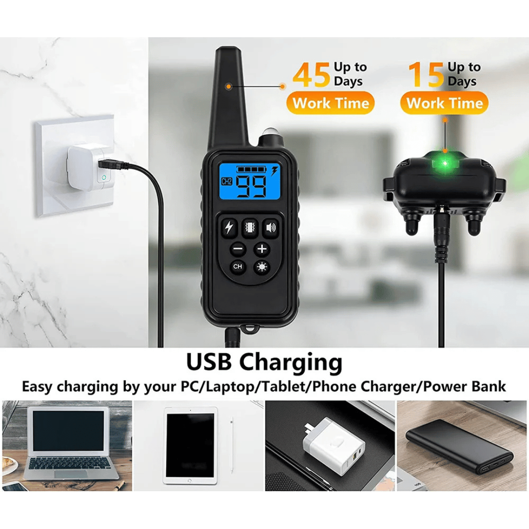 Waterproof Rechargeable Remote-Controlled Dog Training Collar