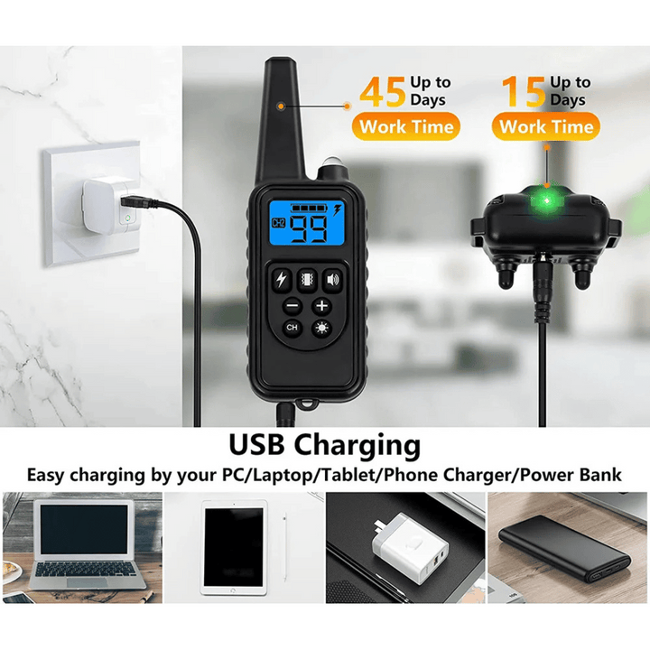 Waterproof Rechargeable Remote-Controlled Dog Training Collar