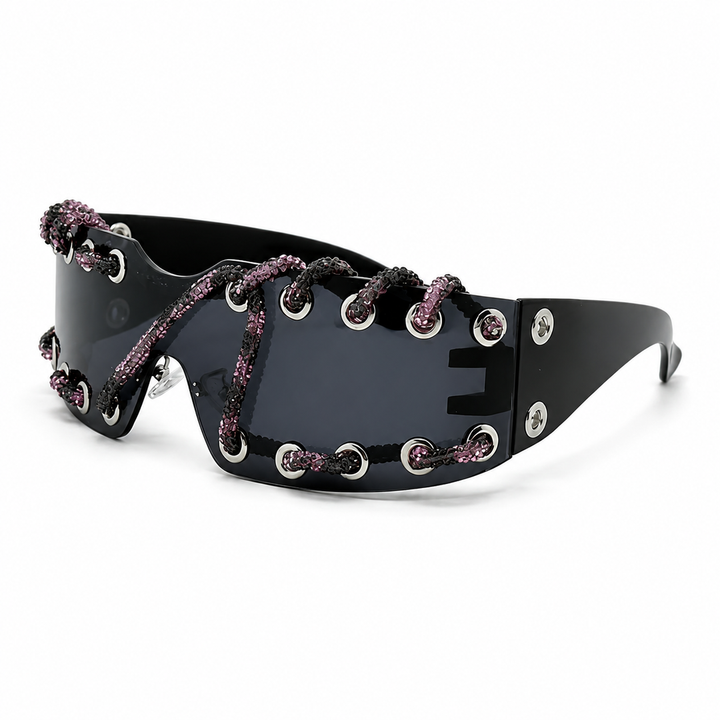 ChainShade Fashionable Sunglasses with Studs, view 3 - Elena Harper