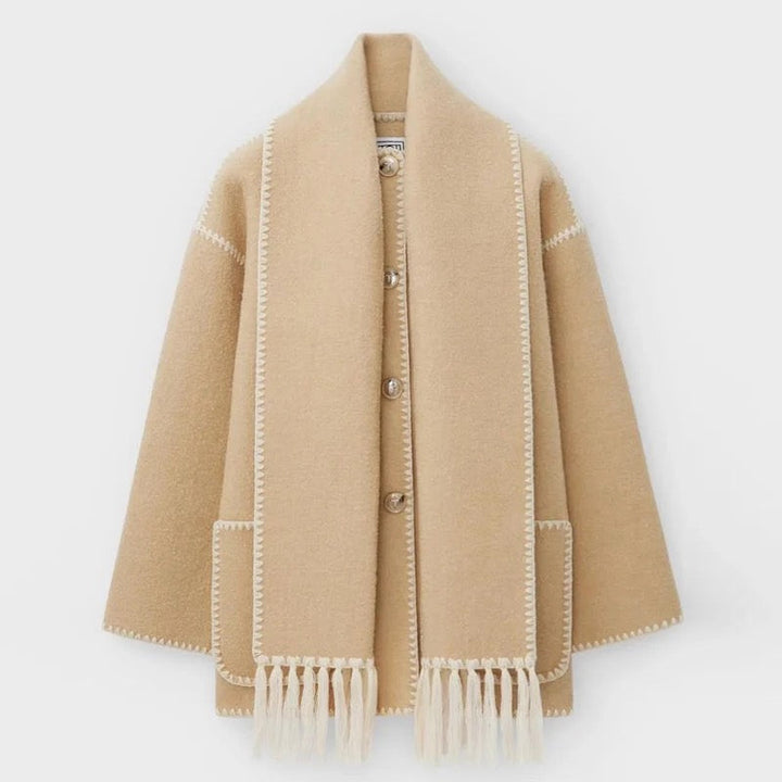 Women's Long Wool Coat for Autumn Amelie, view 7 - Elena Harper