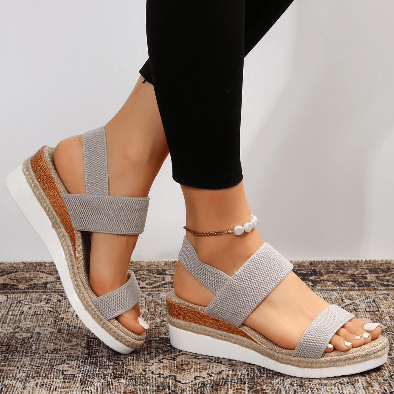 Women's Adaptive Comfort Platform Sandals with Stretch Straps