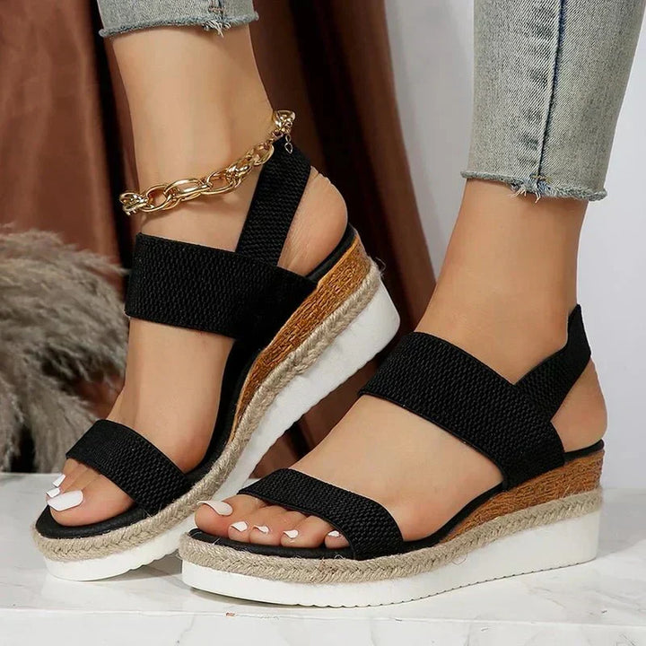 Women's Adaptive Comfort Platform Sandals with Stretch Straps