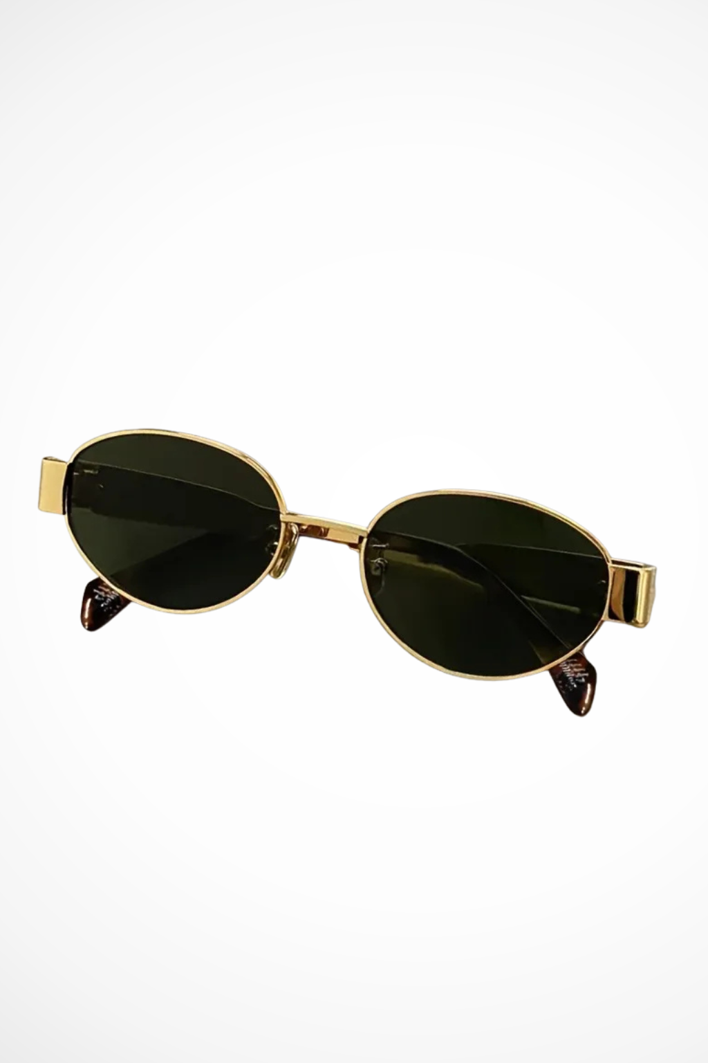 Women's Oval Metal Frame Sunglasses with Dark Tint Lenses