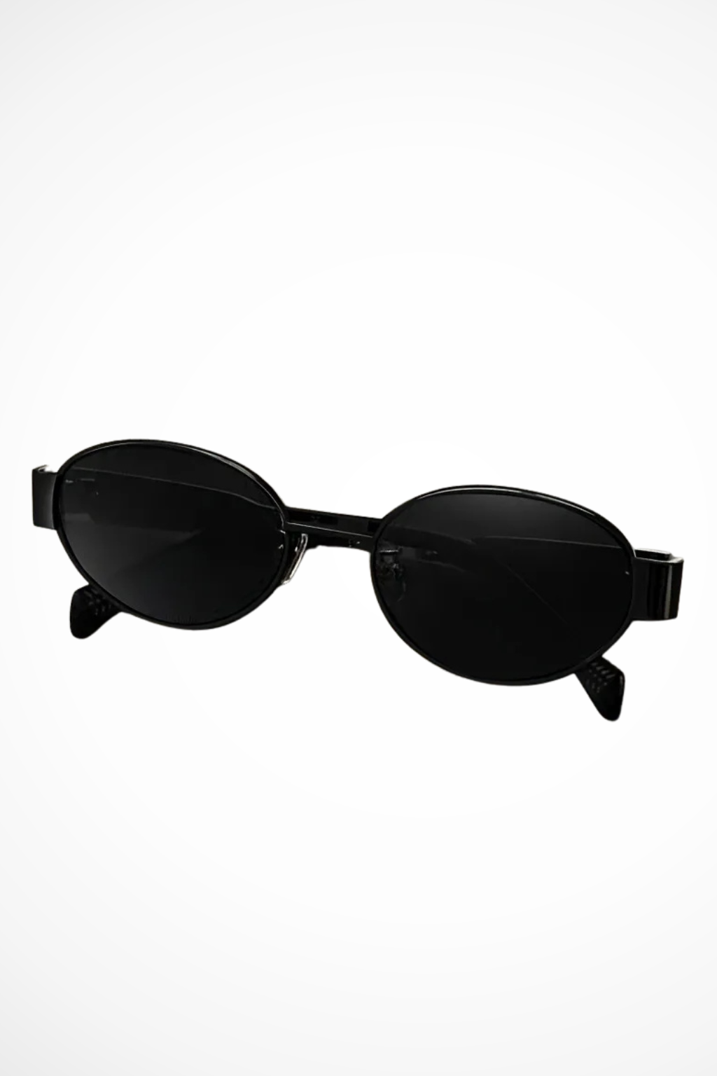 Women's Oval Metal Frame Sunglasses with Dark Tint Lenses