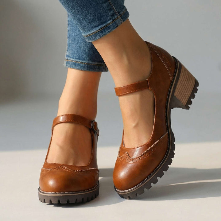 Women's Classic T-Strap Heels | Closed Toe with All-Day Comfort