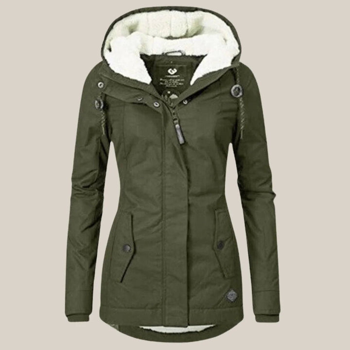 Women's Hooded Sherpa-Lined Quilted Jacket for Winter