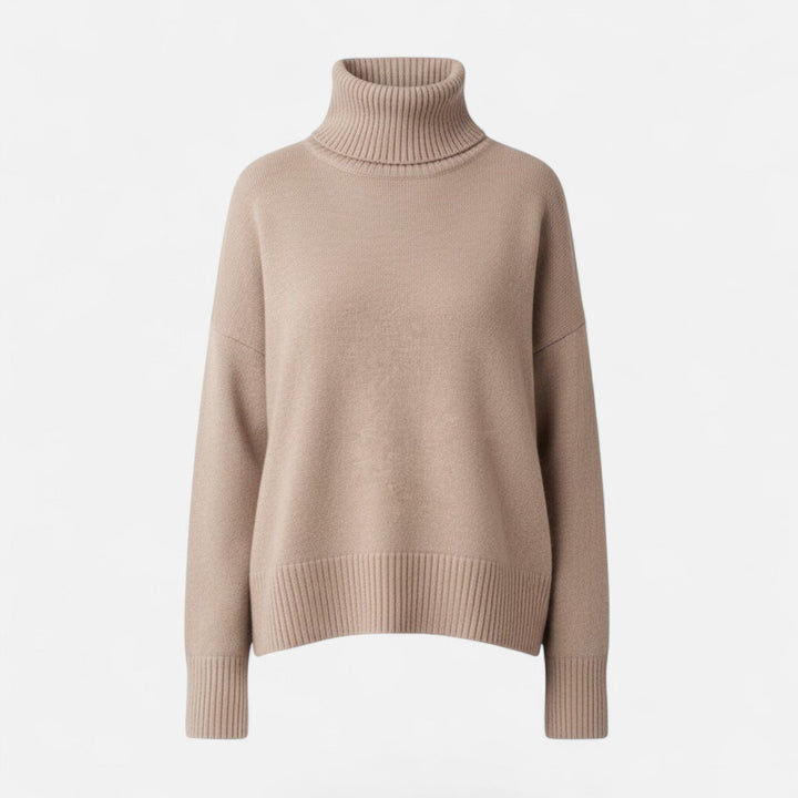 Women's Oversized Thick Knit Turtleneck Sweater for Winter Warmth
