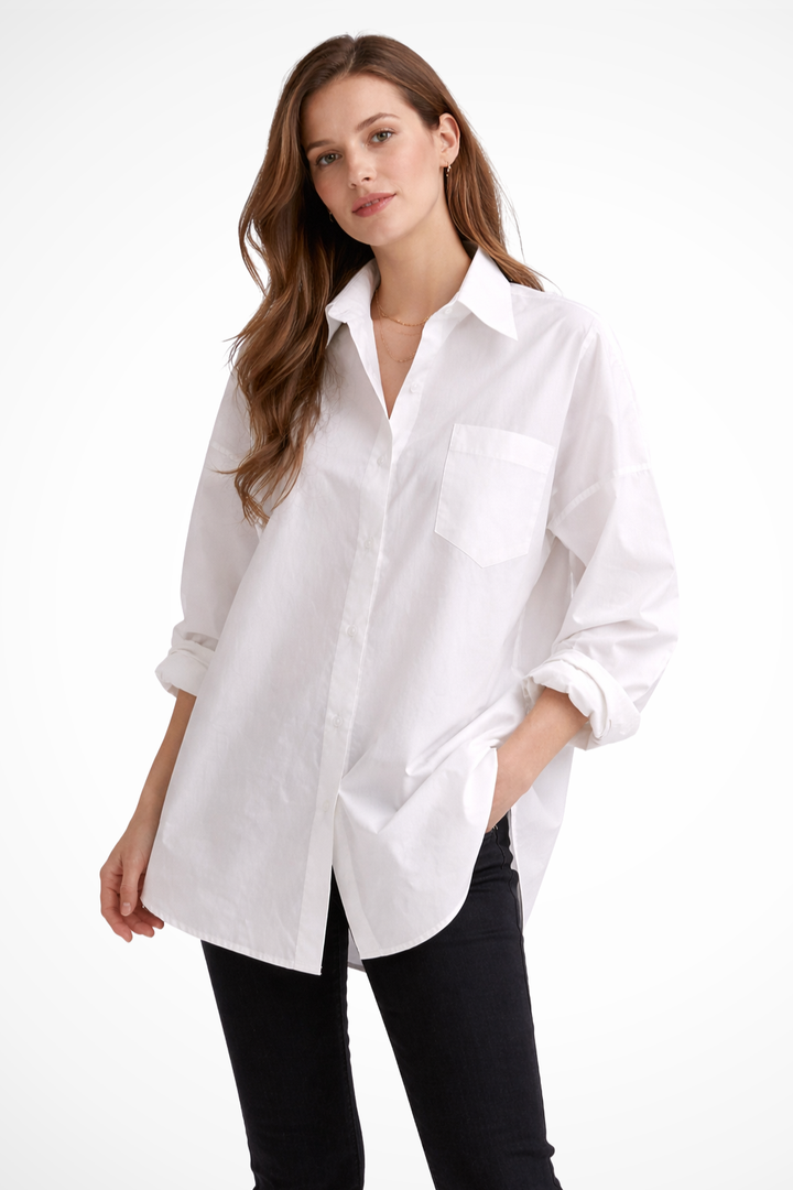 Women's Oversized Button Down Long Sleeve Blouse