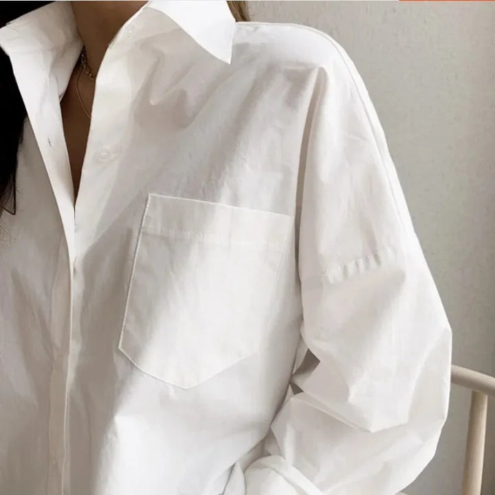 Women's Oversized Button Down Long Sleeve Blouse