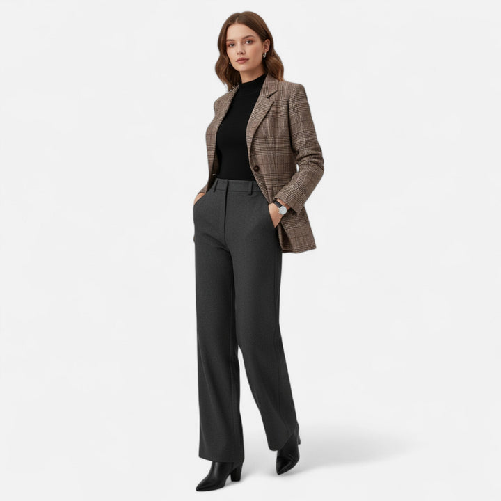 Women's Plaid Blazer – Single-Breasted Heritage Style Jacket