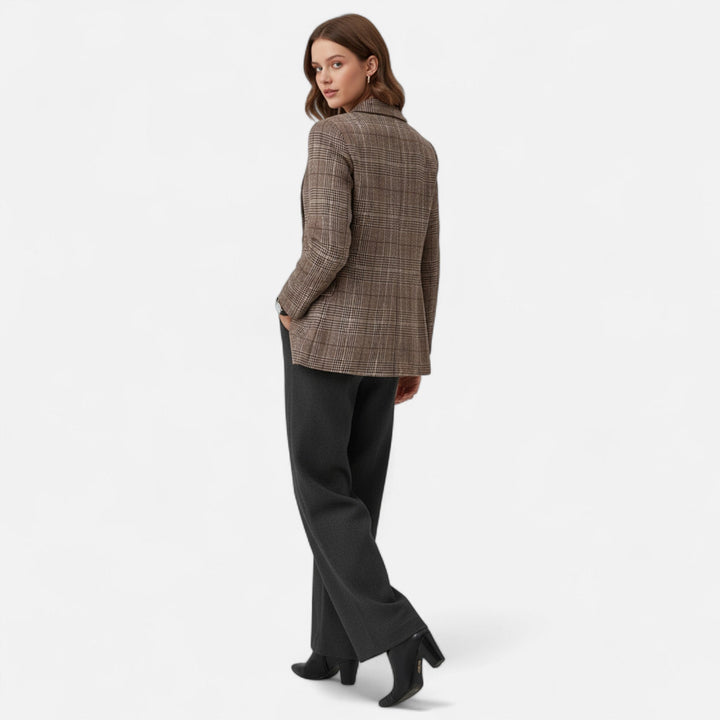 Women's Plaid Blazer – Single-Breasted Heritage Style Jacket