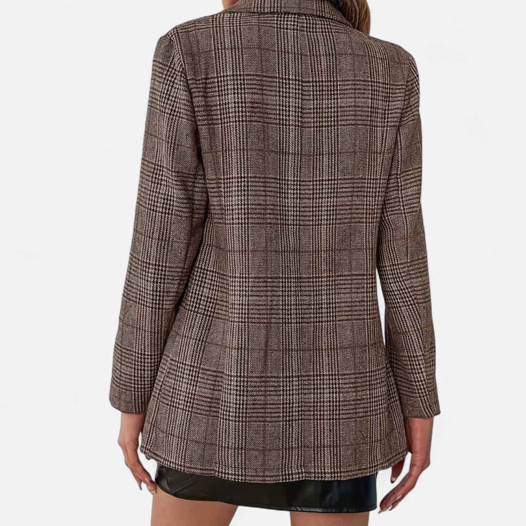 Women's Plaid Blazer – Single-Breasted Heritage Style Jacket