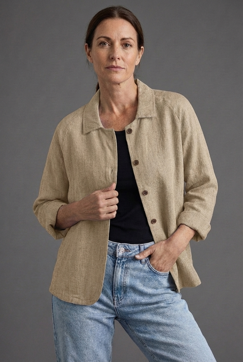 Women's Relaxed Button-Through Casual Blouse