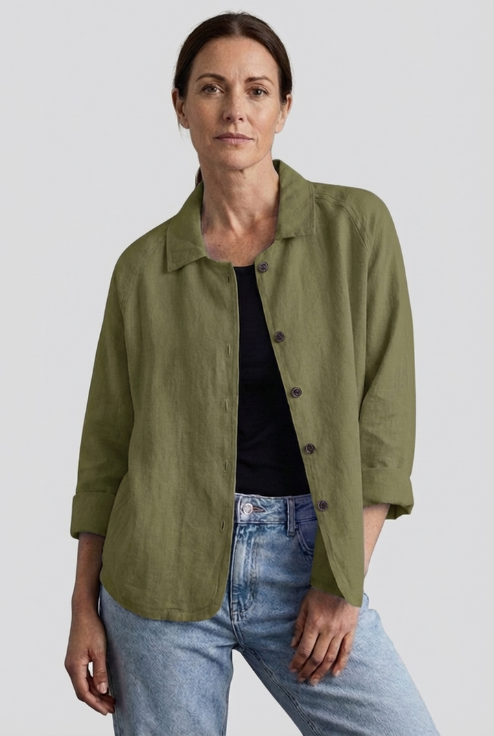 Women's Relaxed Button-Through Casual Blouse