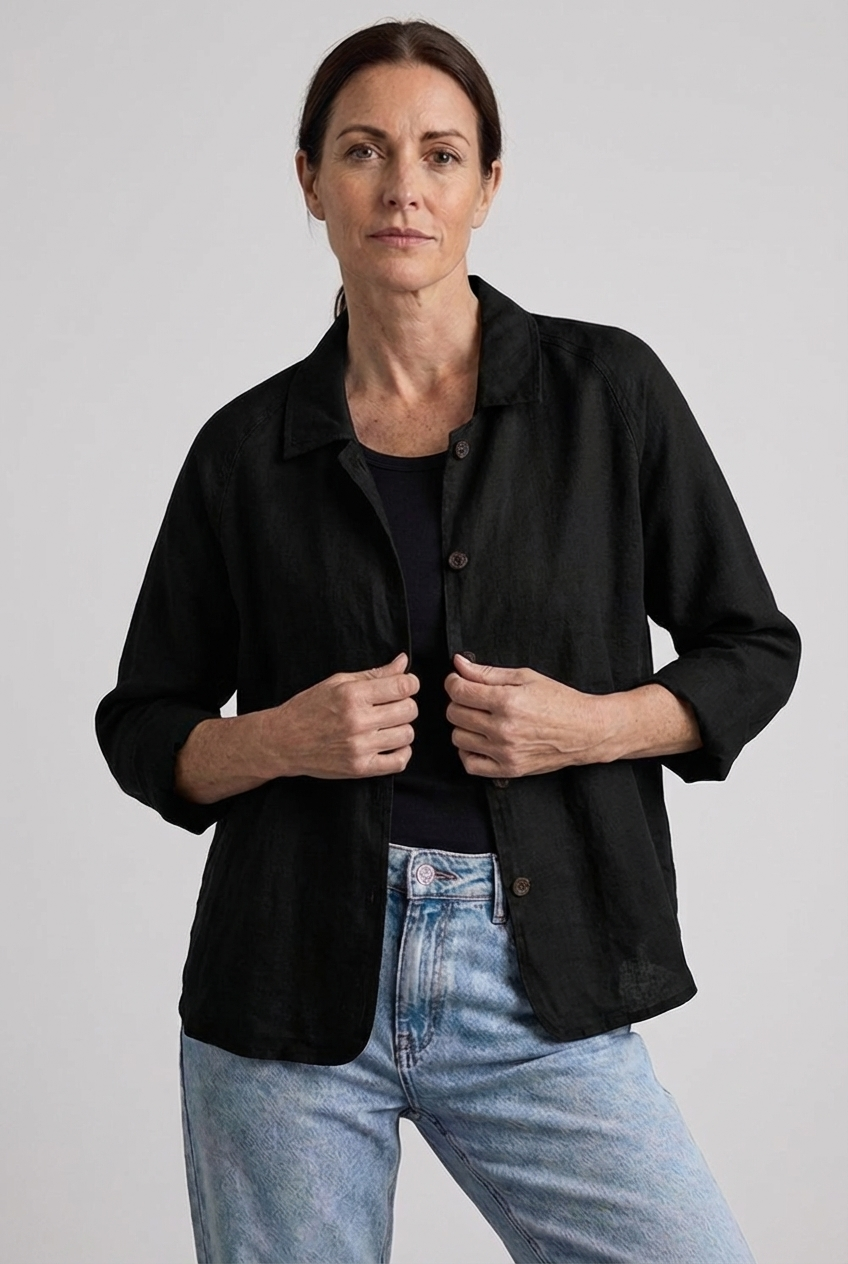 Women's Relaxed Button-Through Casual Blouse
