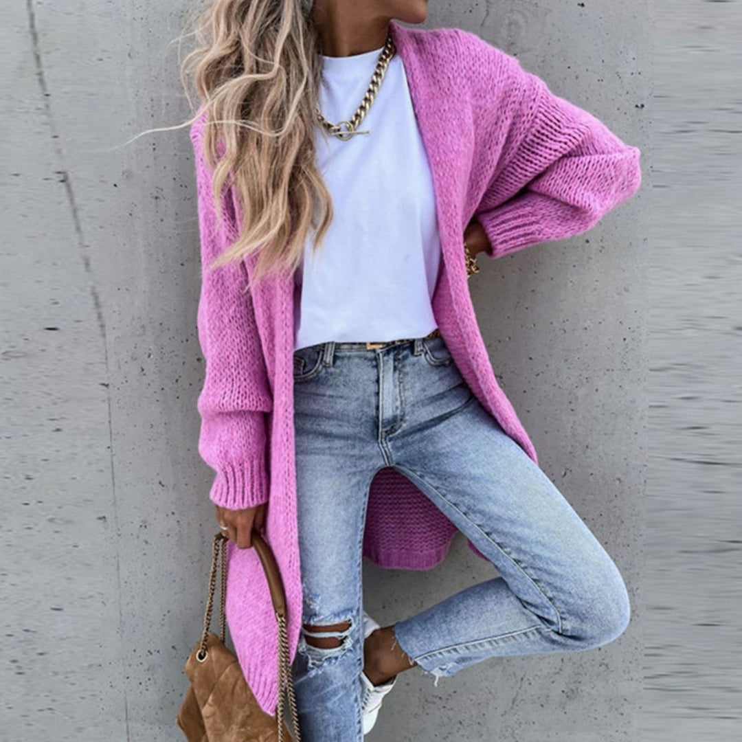 Women's Relaxed-Fit Long Open-Front Cardigan Sweater