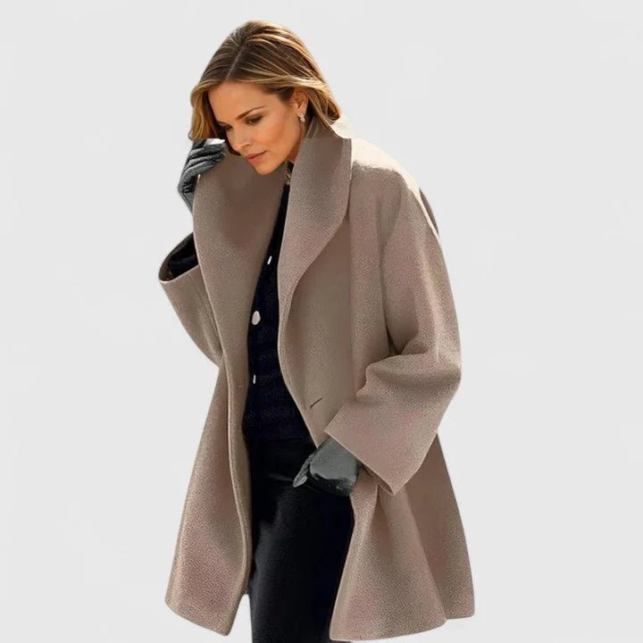 Women's Shawl Collar Wool Coat | Button-Front Winter Style