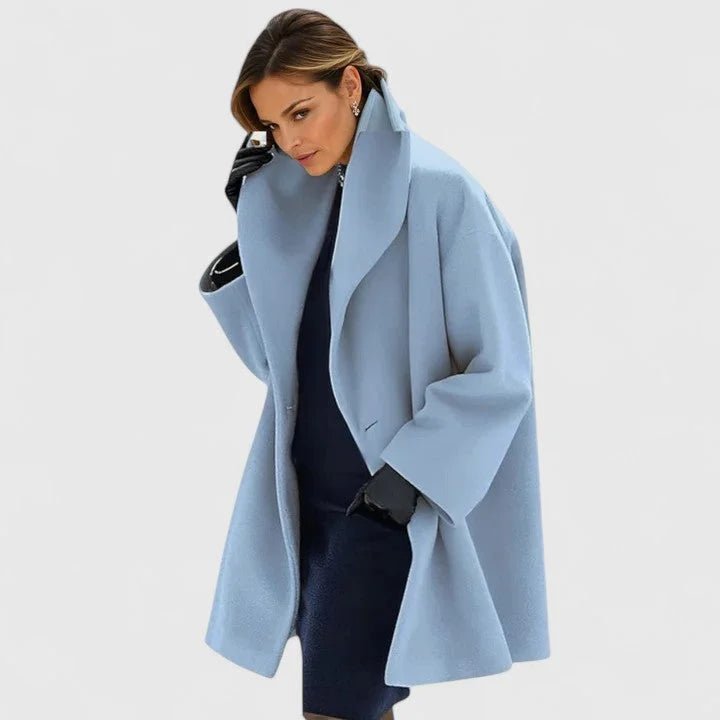 Women's Shawl Collar Wool Coat | Button-Front Winter Style