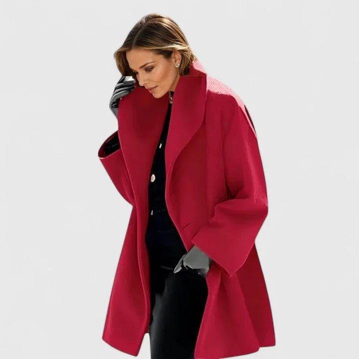 Women's Shawl Collar Wool Coat | Button-Front Winter Style