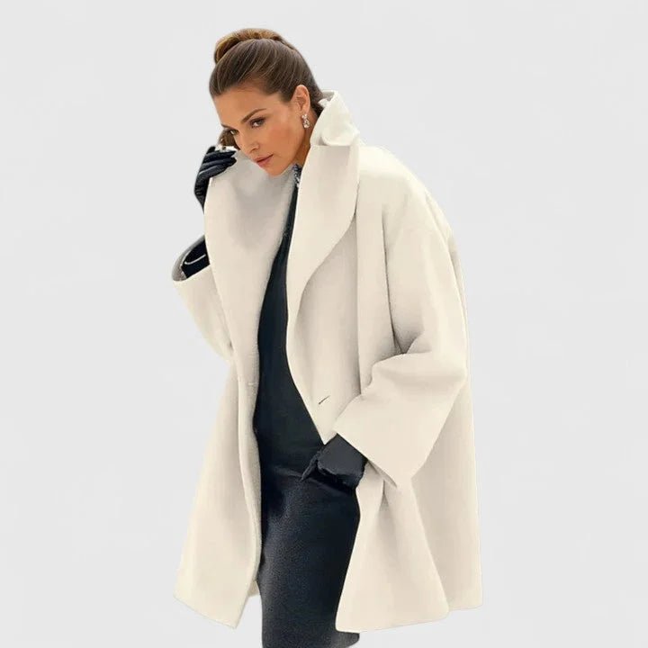Women's Shawl Collar Wool Coat | Button-Front Winter Style