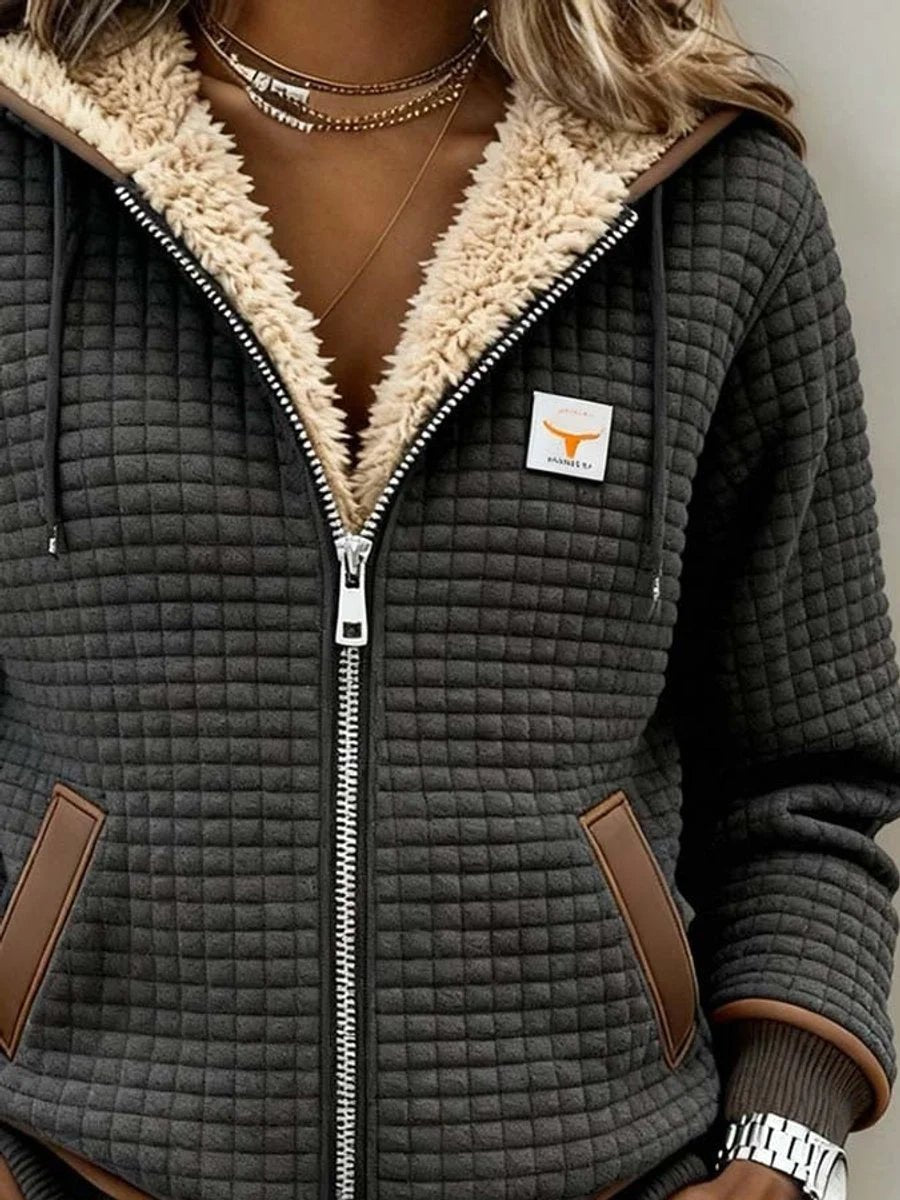 Women's Sherpa-Lined Quilted Jacket | Full-Zip Hooded Warmth