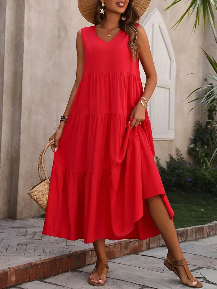 Women's Sleeveless Tiered Maxi Summer Dress