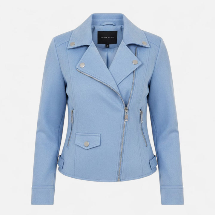 Women's Slim Lapel Zip Jacket with Pockets