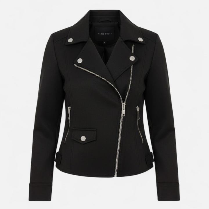 Women's Slim Lapel Zip Jacket with Pockets