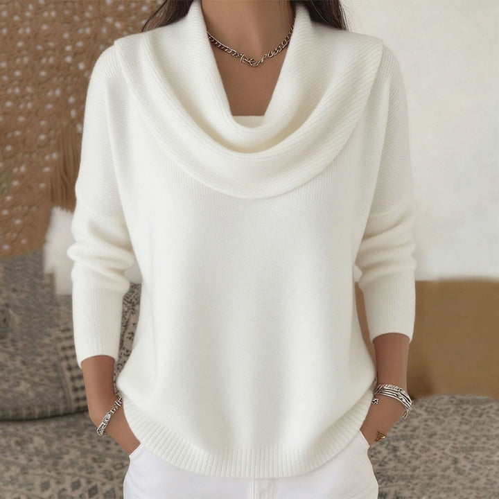 Women's Soft Elegance Cotton Jumper with Cowl Neck