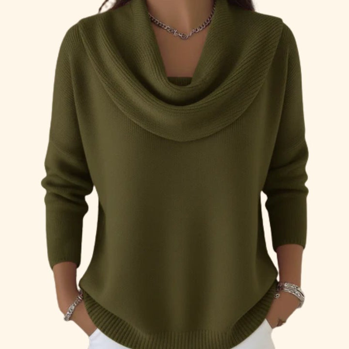 Women's Soft Elegance Cotton Jumper with Cowl Neck