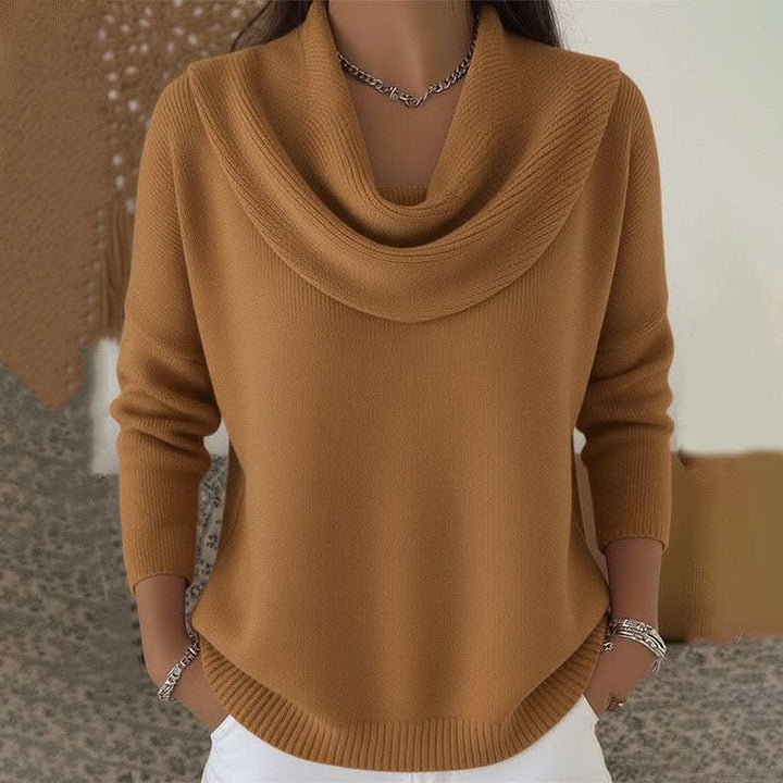 Women's Soft Elegance Cotton Jumper with Cowl Neck