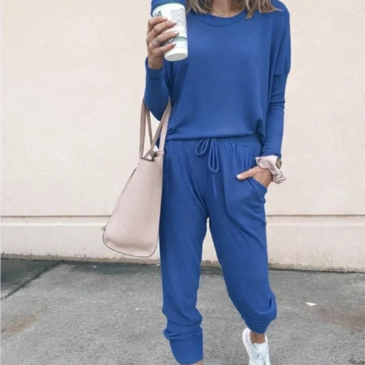 Women's Soft Knit Loungewear Set with Drawstring Joggers