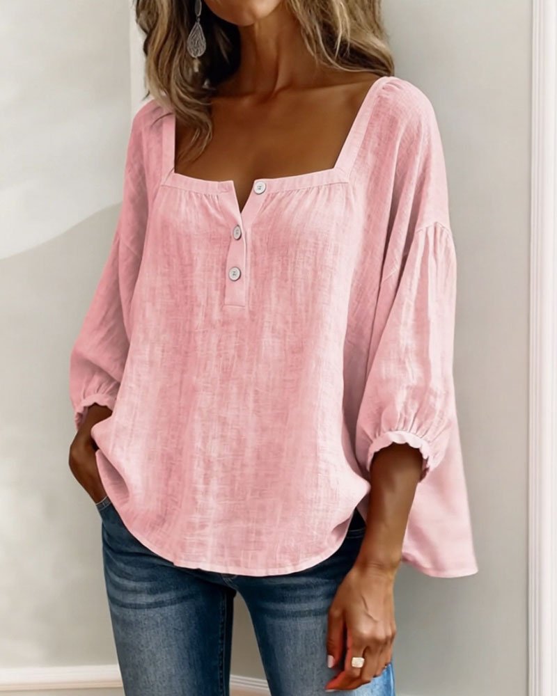 Women's Stylish Relaxed Puff Sleeve Blouse
