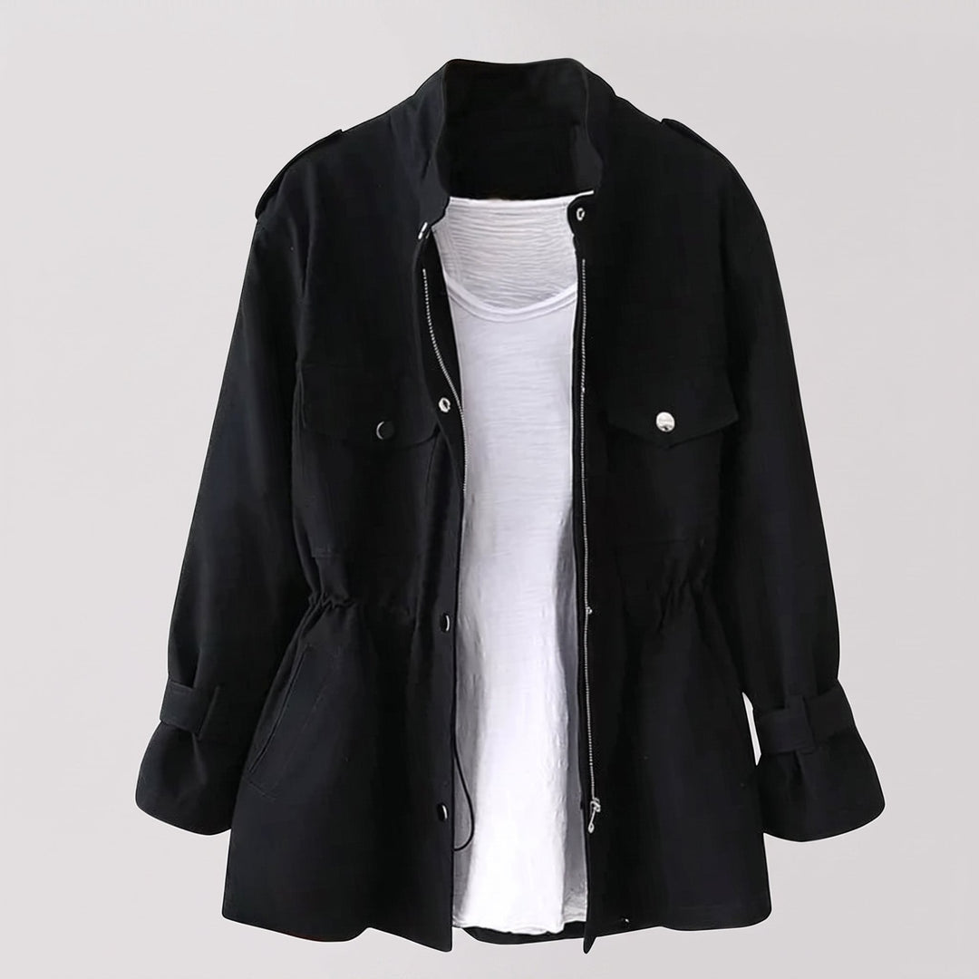 Women's Tailored Overcoat with Cinched Waist