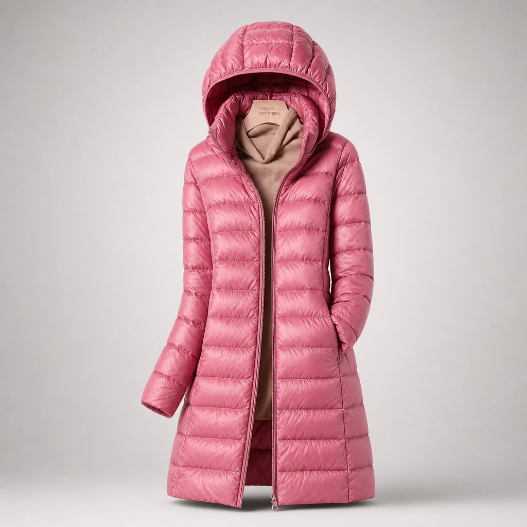 Women's Ultralight Down Jacket with Hooded Shell