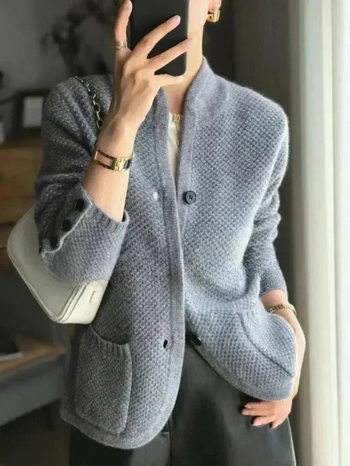 Women's Wool Cardigan | Button-Front Relaxed Knit Style
