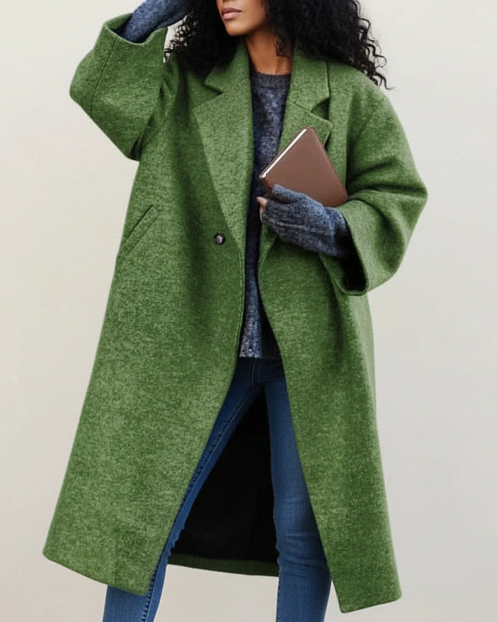 Sarah | Women's Colorful Long Winter Coat Made of Wool