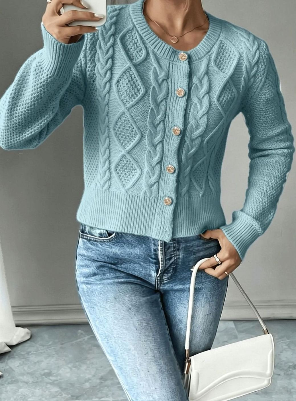 Isabelle - Elegant Buttoned Twisted Cardigan