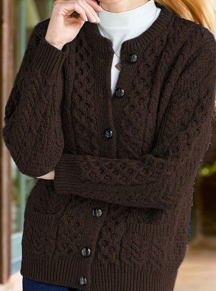 Aurélie - Elegant Twisted Cardigan with Pockets
