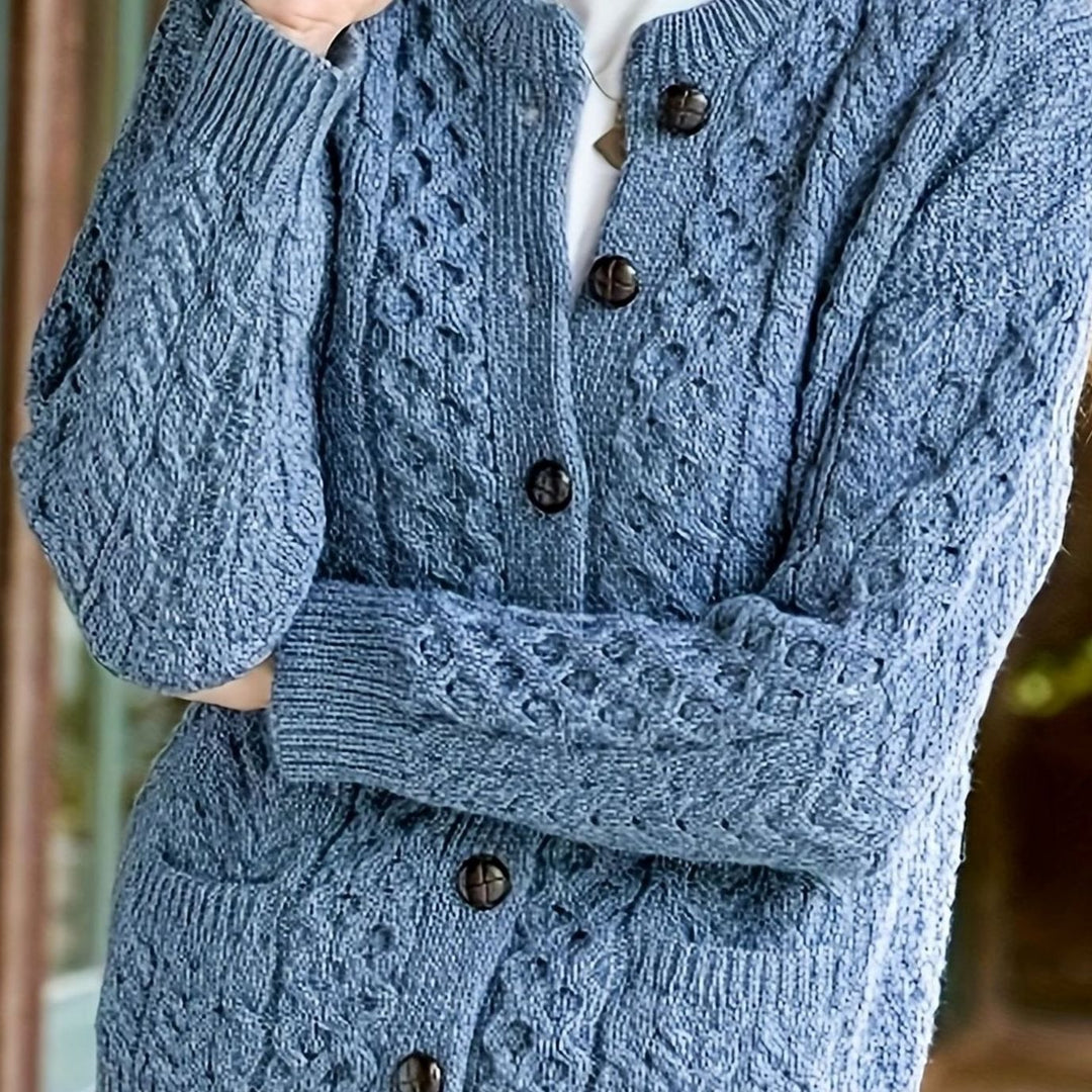 Aurélie - Elegant Twisted Cardigan with Pockets