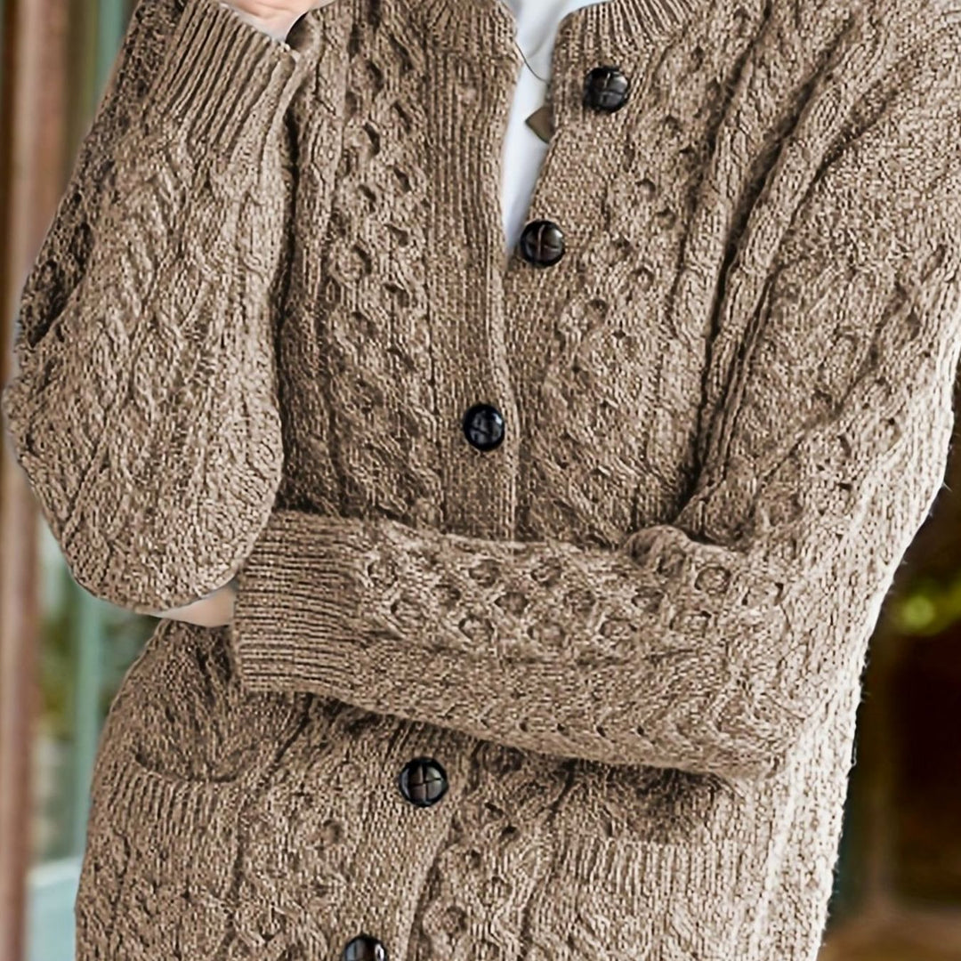 Aurélie - Elegant Twisted Cardigan with Pockets