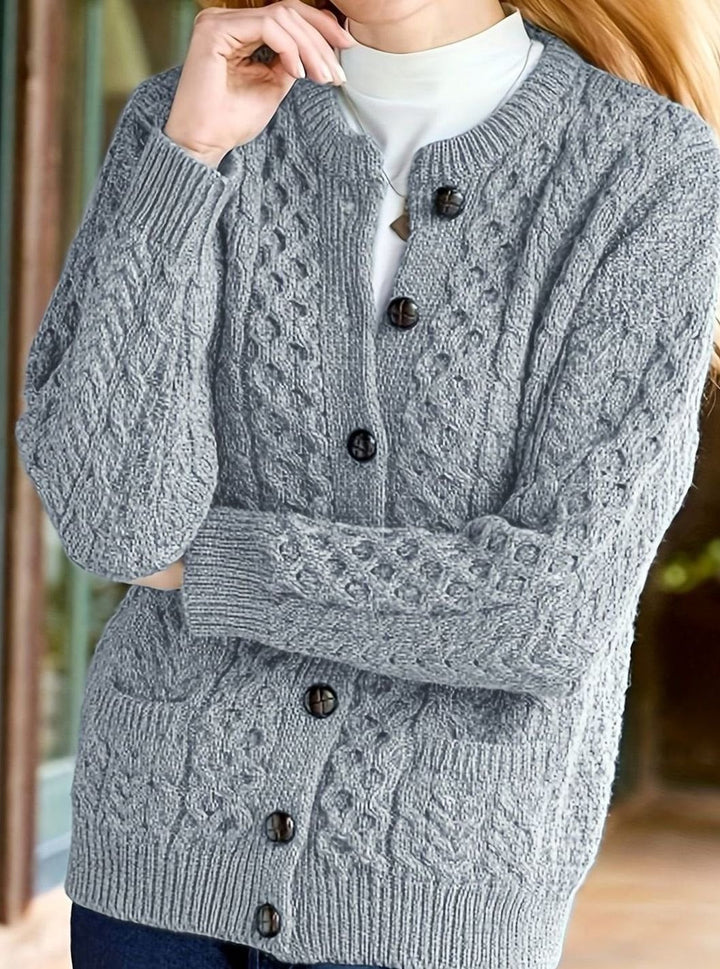 Aurélie - Elegant Twisted Cardigan with Pockets