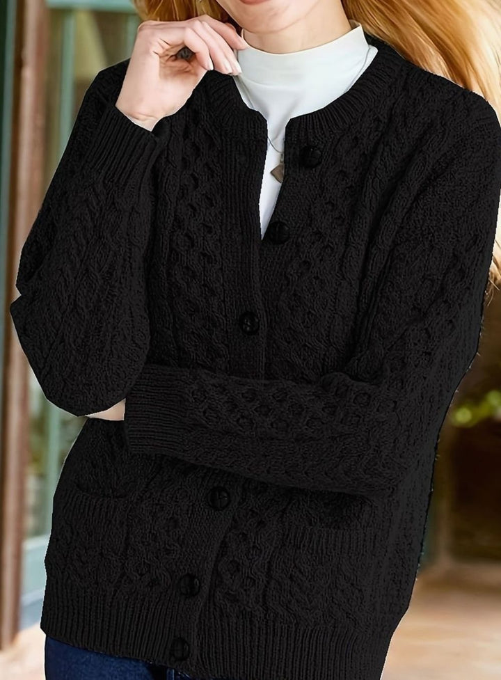 Aurélie - Elegant Twisted Cardigan with Pockets